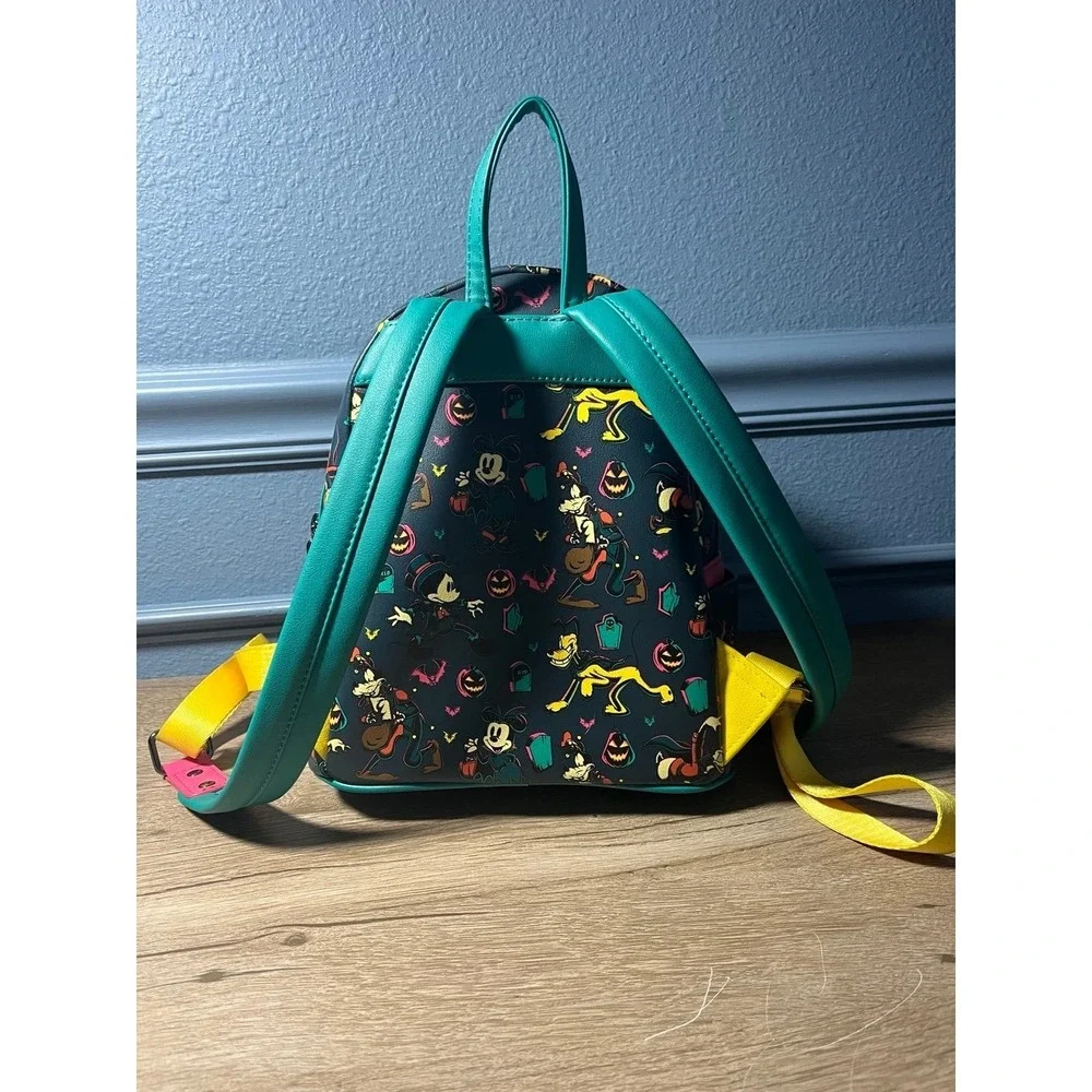 Disney Parks Halloween 2023 Mickey Pumpkin Glows in the Dark Loungefly Backpack